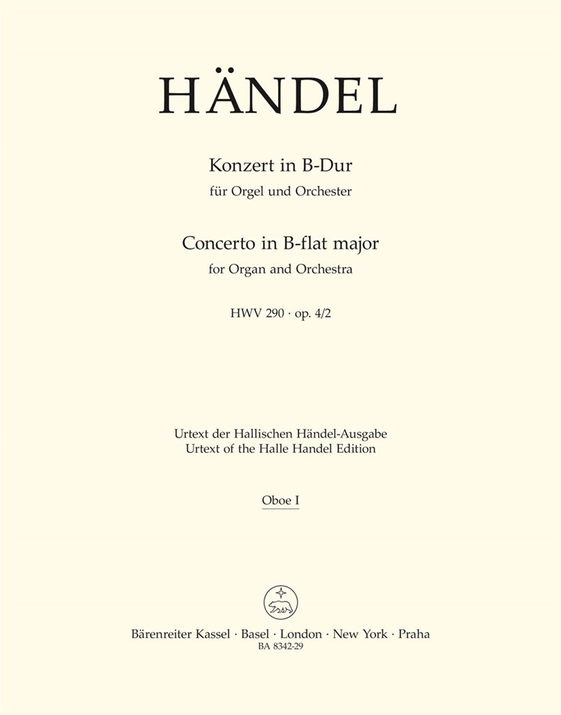 Concerto for Organ and Orchestra in Bb major op. 4/2 HWV 290